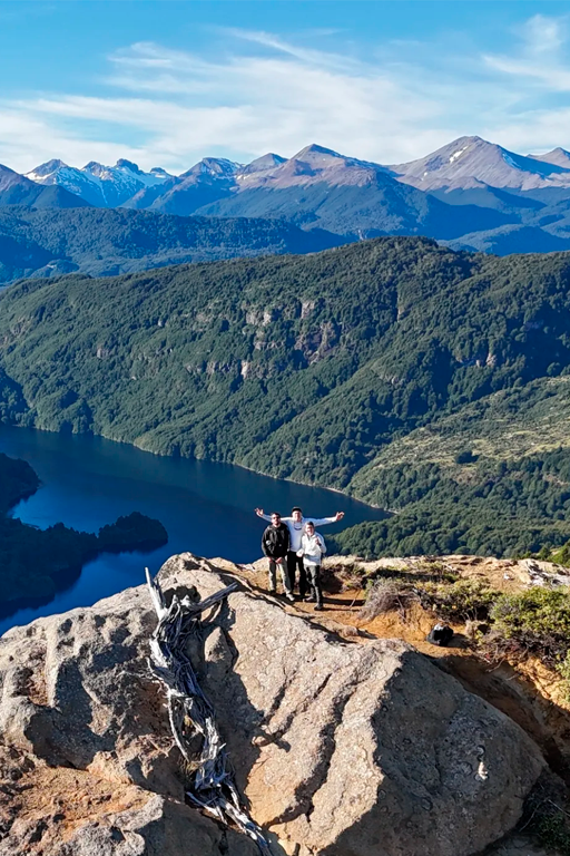 Aerial view of visitors hiking and enjoying the fresh air.