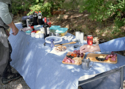 Outdoor family style meal